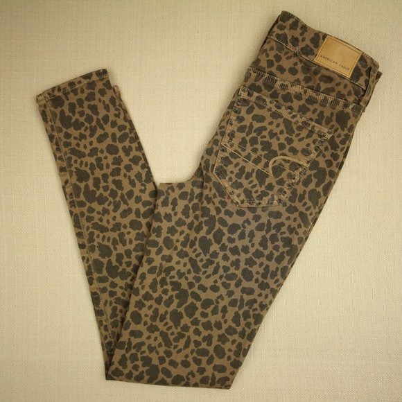 American Eagle Super Hi Rise Jegging Women's 2 Next Level Stretch Leopard Print - Picture 4 of 11